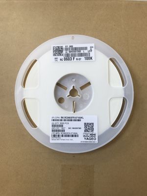 RC0603FR-07100KL 100kΩ ความละเอียดของความต้านทาน 0603 กรณี 1% ความอดทน 100ppm / ° C TCR 0.1W การจัดอันดับเทคโนโลยีหนังบาง