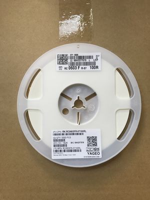 RC0603FR-07100RL 100Ω ต้านทานความแม่นยํา 0603 กรณี 1% ความอดทน 100ppm/°C TCR 0.1W เรตติ้ง เทคโนโลยีหนังบาง ไม่มีฮาโลเจน สอดคล้องกับ RoHS สําหรับการตรวจจับกระแสและการตรงกันของอัมพาต