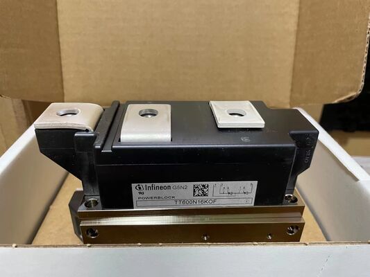 TT600N16KOF 1600V 600A โมดูลไทริสตอร์คู่ VF 1.32V ความดันสูง 21kA เทคโนโลยีการติดต่อความดัน โบเซสเพลตแยกประตูขัง UL รับรองสําหรับเครื่องเริ่มต้นและเครื่องปรับอ่อน