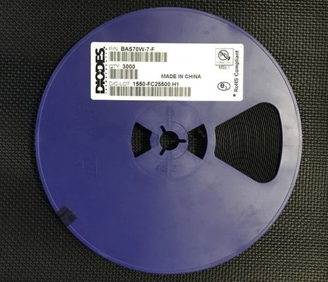 ไดโอด Schottky แบบ Dual Series BAS70W-7-F แรงดันย้อนกลับ 70V กระแสไปข้างหน้า 200mA VF ต่ำ and การรั่วไหลต่ำ แพ็คเกจ SOT-323 สวิตชิ่งความเร็วสูง เหมาะสำหรับวงจรป้องกัน and RF