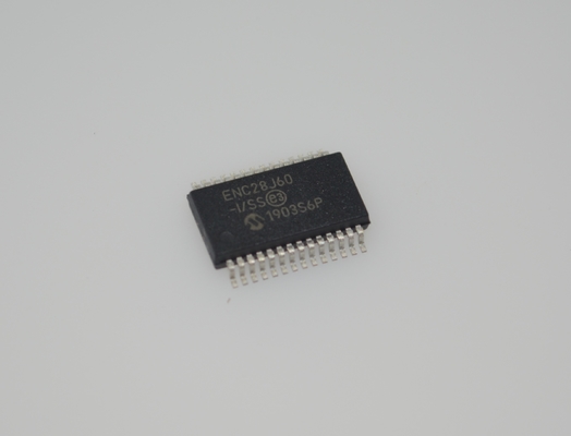 ENC28J60-I/SS เครื่องควบคุมอีเทอร์เน็ตอิสระ 10Base-T SPI Interface 8KB Buffer 3.3V SSOP-28 -40°C ถึง +85°C