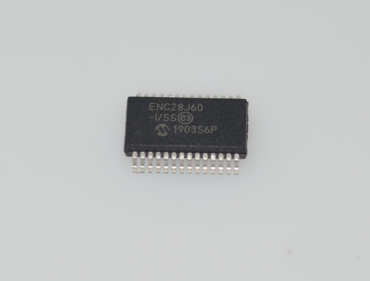 ENC28J60-I/SS เครื่องควบคุมอีเทอร์เน็ตอิสระ 10Base-T SPI Interface 8KB Buffer 3.3V SSOP-28 -40°C ถึง +85°C