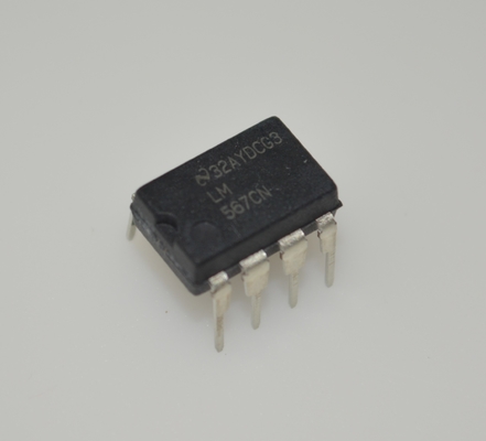 LM567CN Tone Decoder/Lock Detector IC พร้อมความถี่ที่สามารถเขียนโปรแกรมได้ (0.01Hz-500kHz), ความคุ้มกันเสียงสูง 20mA Output Sink Wide Supply Range (4.75V-9V) แพ็คเกจ DIP-8