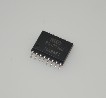 PGA205BU เครื่องขยายสัญญาณแบบตั้งโปรแกรมได้ 1-1000x ช่วงเกน 1MHz แบนด์วิดท์ ±18V แหล่งจ่ายไฟ ข้อผิดพลาดเกน 0.01% DIP-16 -40°C ถึง +85°C