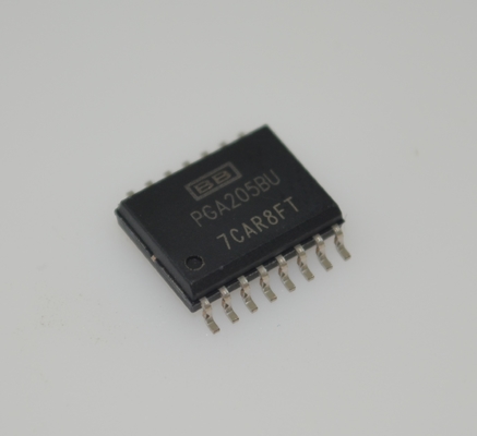 PGA205BU เครื่องขยายสัญญาณแบบตั้งโปรแกรมได้ 1-1000x ช่วงเกน 1MHz แบนด์วิดท์ ±18V แหล่งจ่ายไฟ ข้อผิดพลาดเกน 0.01% DIP-16 -40°C ถึง +85°C