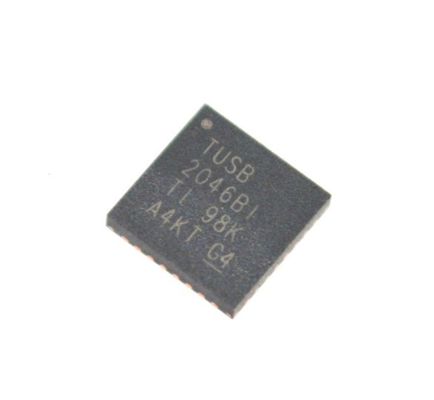 TUSB2046BIRHBR ตัวควบคุมฮับ USB 2.0 4 พอร์ต พร้อมรองรับ 12Mbps/1.5Mbps ทรานสซีฟเวอร์ในตัว การทำงาน 3.3V โหมดประหยัดพลังงาน EMI ต่ำ และช่วงอุณหภูมิสำหรับอุตสาหกรรม (-40°C ถึง 85°C)