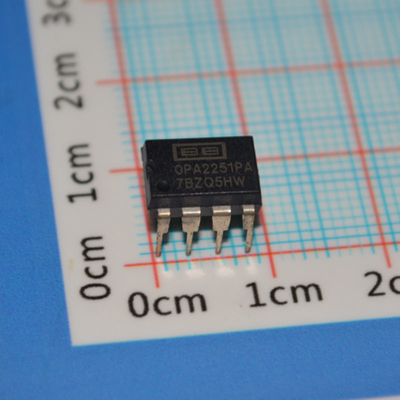 OPA2251PA ออปแอมป์คู่ความแม่นยำสูงพร้อมแบนด์วิดท์ 10MHz, ค่า Drift ต่ำ 0.5μV/°C, สัญญาณรบกวน 1.1μVpp, เอาต์พุตแบบ Rail-to-Rail, แหล่งจ่ายไฟ ±2.25V ถึง ±18V และแพ็คเกจ DIP 8 พิน