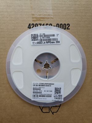 CC0603JRNPO0BN200 ตัวเก็บประจุ NPO 200pF เหมาะสำหรับวงจรความถี่สูง ขนาด 0603 เสถียรภาพสูงมาก ESR ต่ำ ค่า Q สูง ค่าความแม่นยำสูง ประสิทธิภาพเหนือกว่า เป็นไปตามมาตรฐาน RoHS