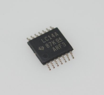 SN74LVC14APWR อินเวอร์เตอร์ทริกเกอร์แบบ Schmitt 6 ช่องสัญญาณ พร้อม VCC กว้าง 1.65-5.5V, tp สูงสุด 10ns, ICC ต่ำ 0.5µA, ไดรฟ์เอาต์พุต ±24mA, การป้องกัน HBM ESD, แพ็คเกจ TSSOP-14 และพิกัด -40°C ถึง +125°C