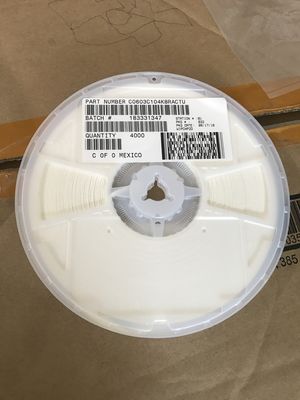 C0603C104K8RACTU 100nF 10V X7R 0603 MLCC ที่มีค่าความคลาดเคลื่อน 10% ประสิทธิภาพสูง เสถียรภาพในช่วงอุณหภูมิ -55°C ถึง +125°C และเป็นไปตามมาตรฐาน RoHS