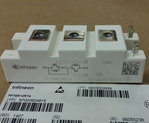 FF75R12RT4 1200V 75A IGBT Module Vce ((sat) ต่ํา ความแข็งแรงของวงจรสั้นสูง ความสูญเสียการสลับต่ํา ความโดดเดี่ยวสูงสําหรับเครื่องขับเคลื่อนอุตสาหกรรมและ UPS Inverters