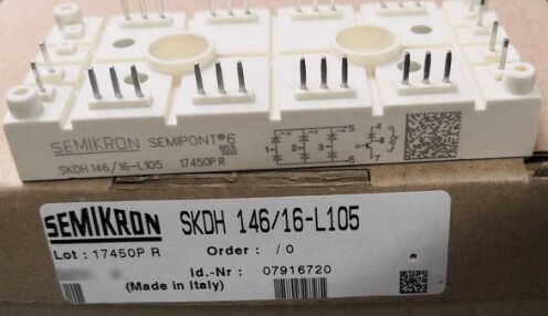 SKDH116/16-L105 1600V 116A IGBT Module 3-Phase Bridge Boost Chopper Integrated NTC High Surge Current 950A SEMIPONT6 Package Press-In Pin UL รับรองสําหรับ UPS และเครื่องขับเคลื่อน
