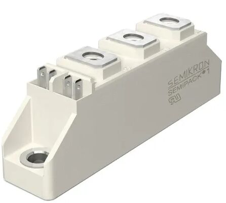 SKKT107B16E 1600V 107A โมดูลไทริสตอร์คู่ VF 1.35V 2.4kA ความแรงสูงสูง AlN เครื่องติดต่อความดันฐานเซรามิก SEMIPACK1 ระงับ UL รับรองสําหรับเครื่องเริ่มเครื่องและเครื่องขับเคลื่อนอ่อน