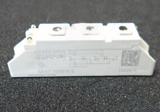 SKKT107B16E 1600V 107A โมดูลไทริสตอร์คู่ VF 1.35V 2.4kA ความแรงสูงสูง AlN เครื่องติดต่อความดันฐานเซรามิก SEMIPACK1 ระงับ UL รับรองสําหรับเครื่องเริ่มเครื่องและเครื่องขับเคลื่อนอ่อน