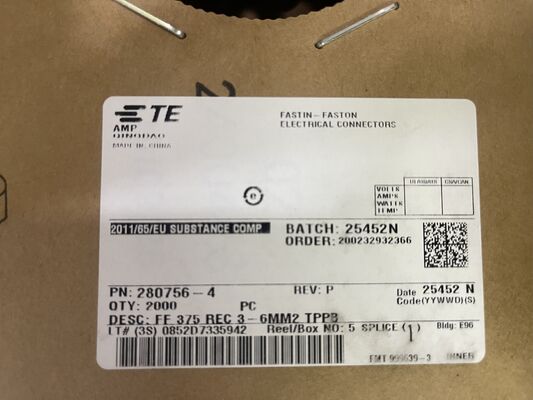 280756-4 4 ตําแหน่ง 2.5 มม Pitch Wire-to-Board Receptacle Crimp Housing Friction Lock Panel Mount UL 94V-0 การจดจ่อ 4.5A การจัดจําหน่ายพลังงานและการควบคุมอุตสาหกรรม