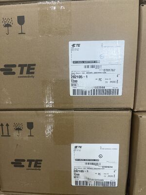 282105-1 3 ตําแหน่ง 5.0 มิลลิเมตร Pitch Wire-to-Board Header Vertical Through Hole Covered Friction Lock Polarized 9A rating สําหรับเครื่องไฟฟ้าและเครื่องควบคุมอุตสาหกรรม