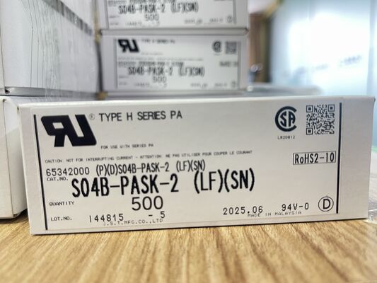 S04B-PASK-2 4-Pin 2.0mm Pitch Top-Entry Header Friction Lock UL94V-0 ไนลอน 3A 250V -25°C ถึง +85°C THT Mount JST PA ซีรี่ย์สําหรับอุปกรณ์